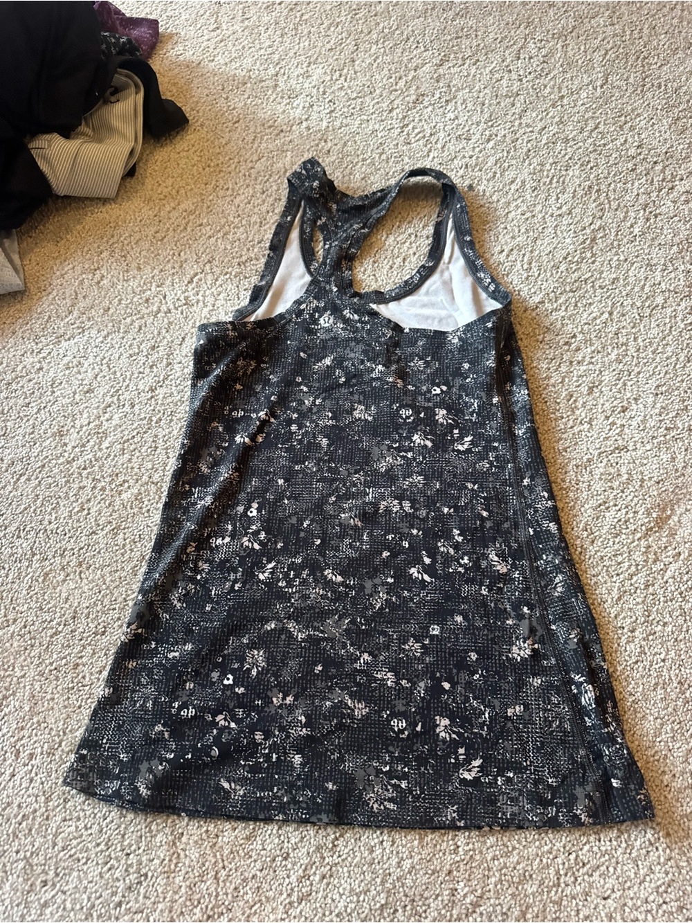 lululemon athletica Black and White Floral Racerback Tank - Picture 2 of 2